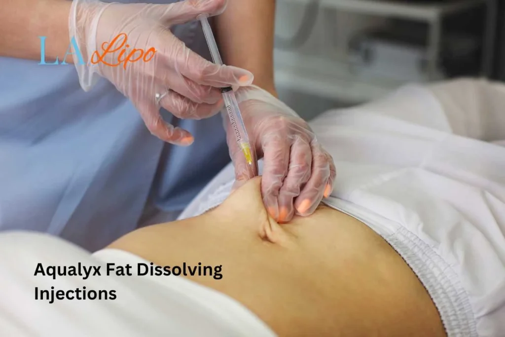 woman having fat dissolving injections Ayr in the stomach